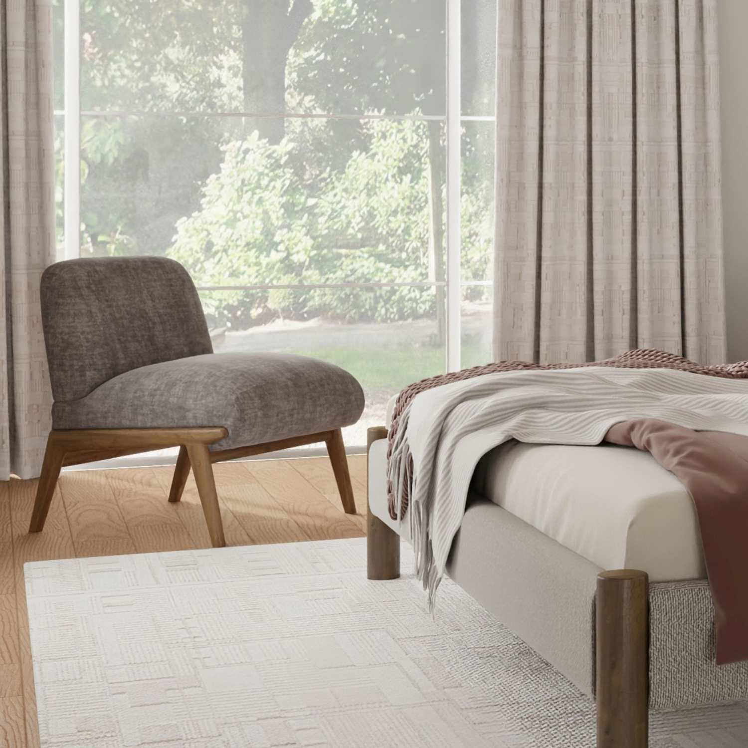 Lisson Accent Chair in Dark Taupe & Walnut 403-370DTP