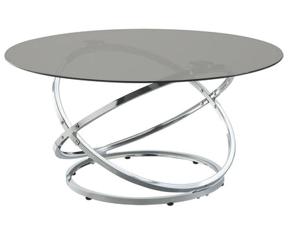 Marion Round Coffee Table with Glass Top & Chrome Base 3707