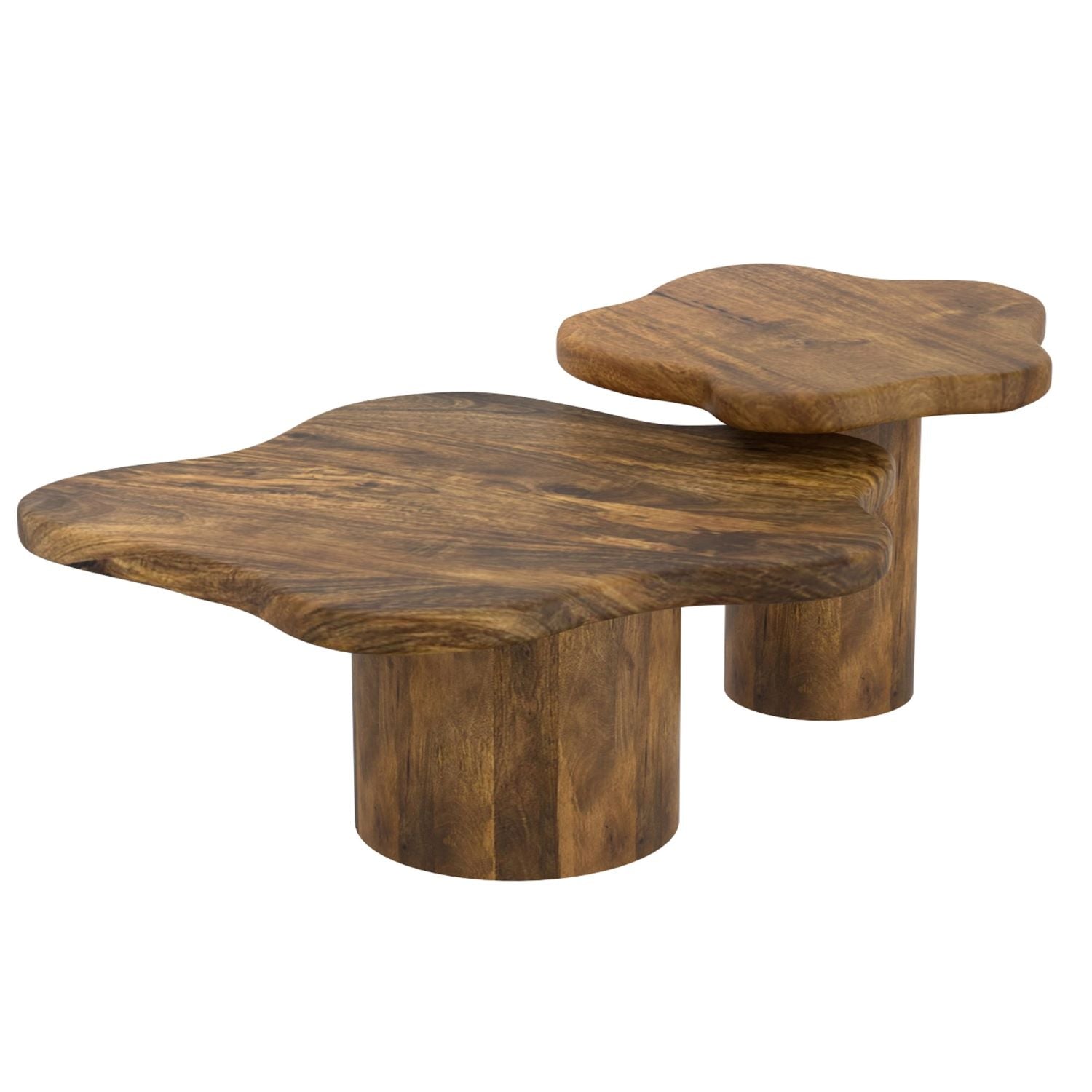 Mayal Wooden 2pc Coffee Table Set Walnut 303-149WAL