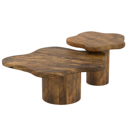 Mayal Wooden 2pc Coffee Table Set Walnut 303-149WAL