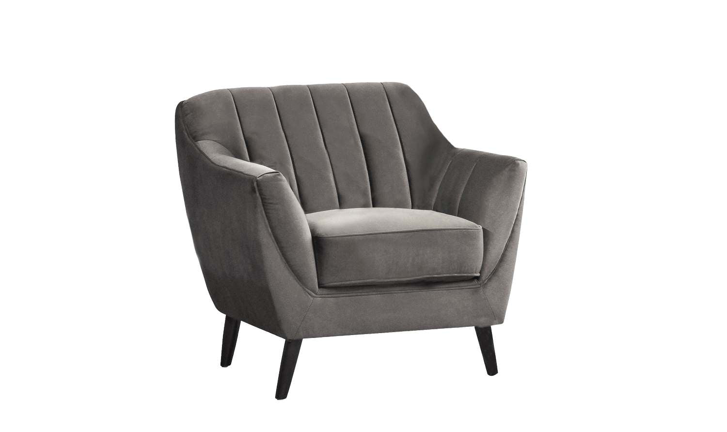 Odette Grey Velvet Chair with Black Legs 99880