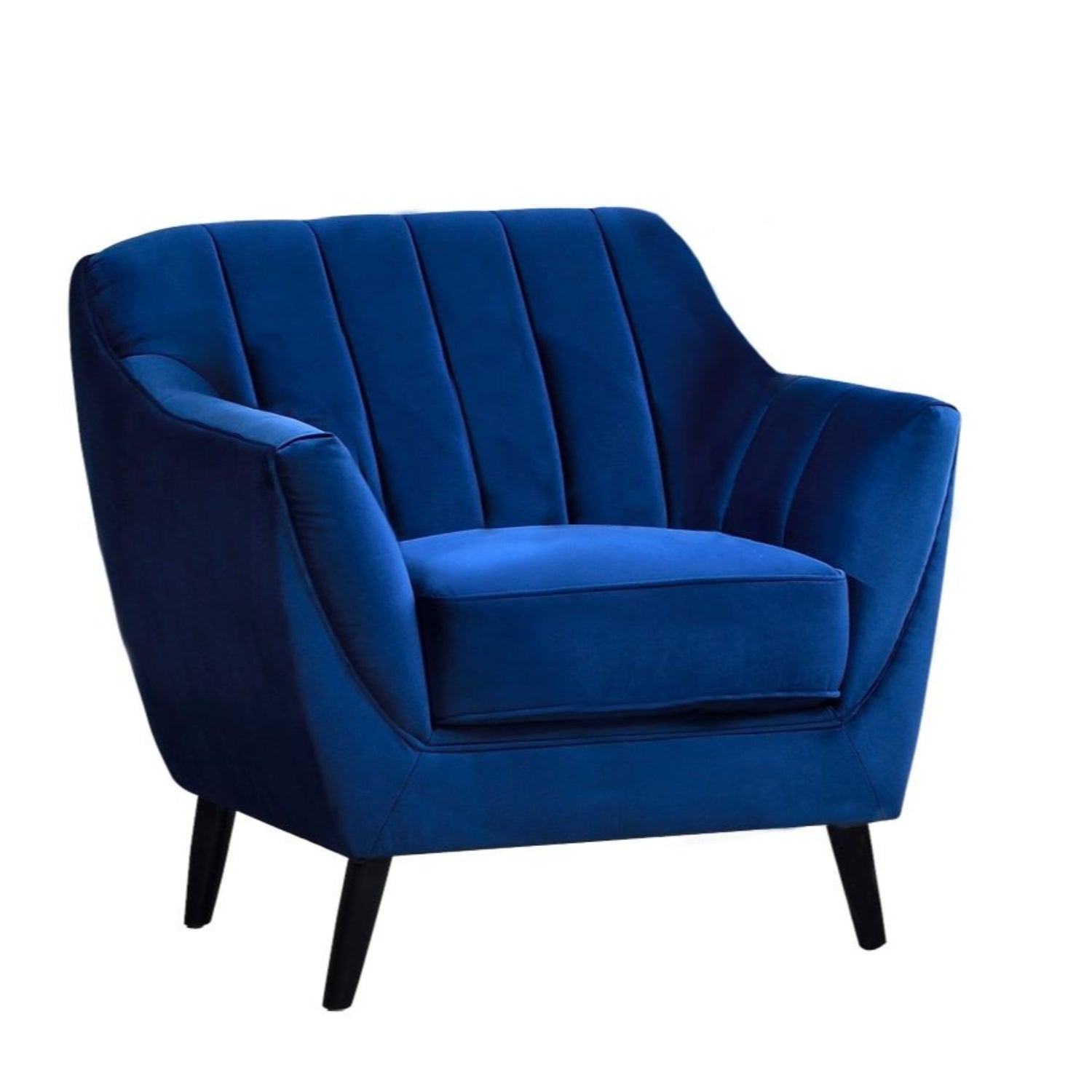 Odette Blue Velvet Chair with Black Legs 99880