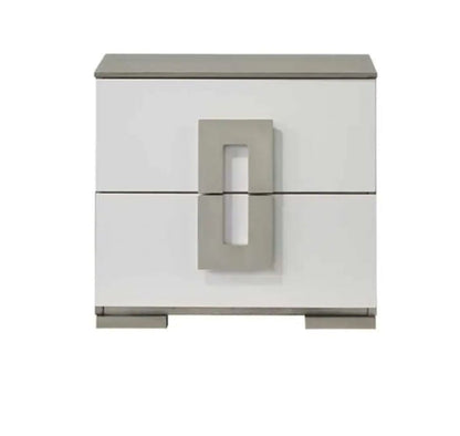 Olivia High-Gloss White Lacquer Finish Night Stand 1821