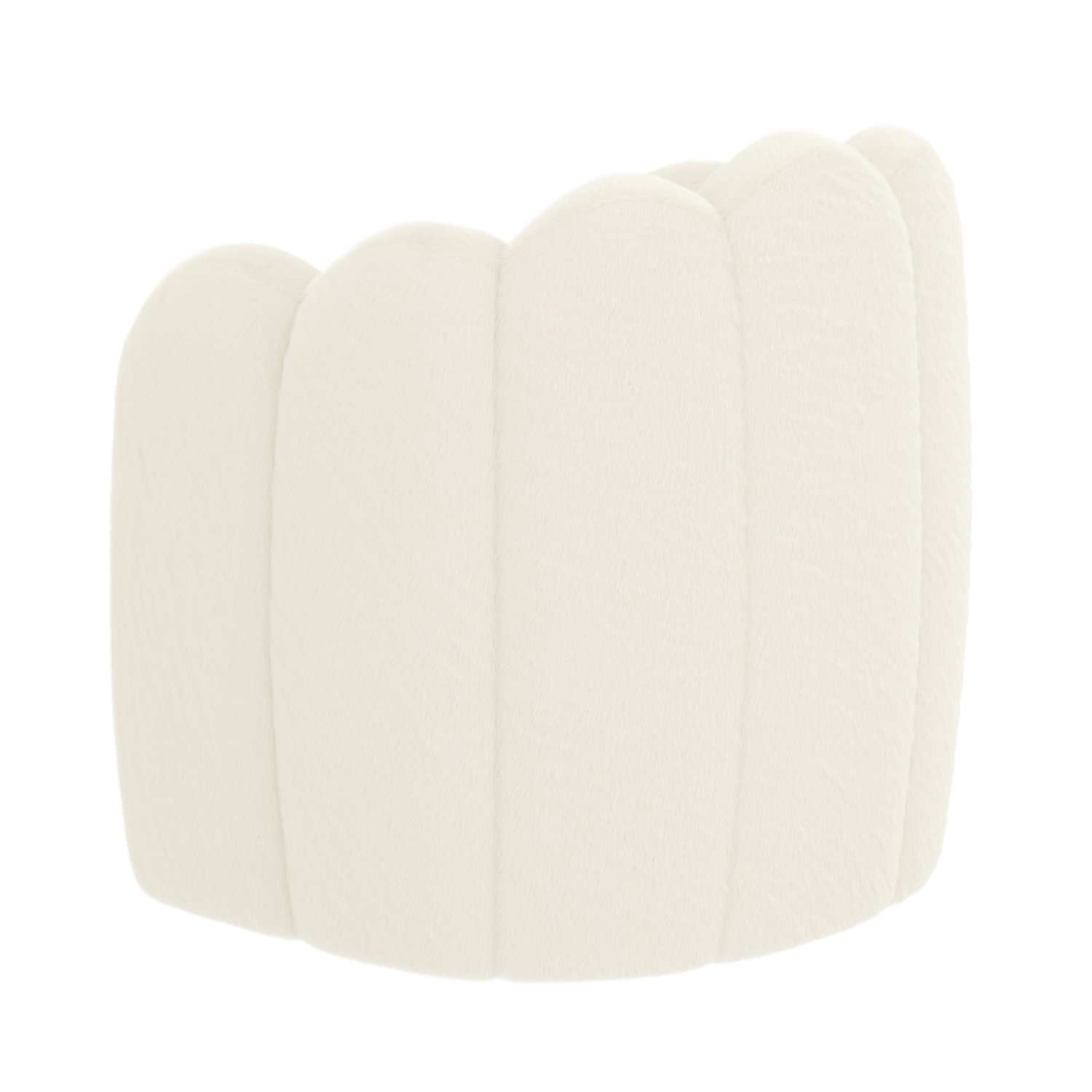 Pandora Faux Fur Upholstery Accent Chair in Ivory 403-385IV