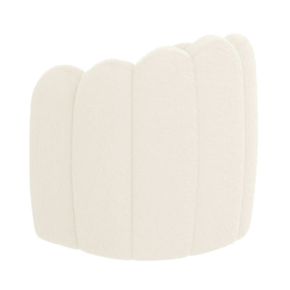 Pandora Faux Fur Upholstery Accent Chair in Ivory 403-385IV