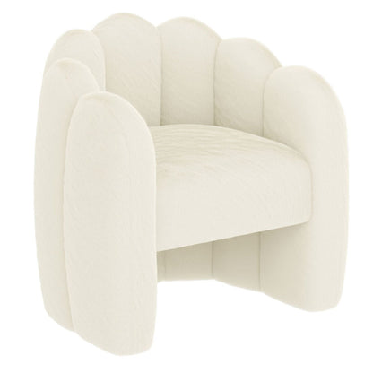Pandora Faux Fur Upholstery Accent Chair in Ivory 403-385IV