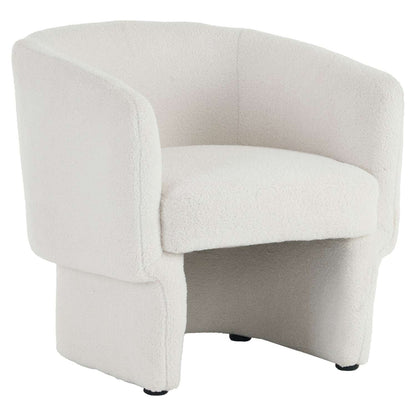Sheri Accent Chair in White Boucle Fabric 403-592WT