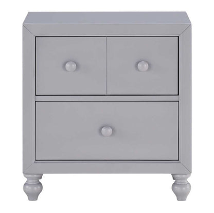 Wellsummer Grey Wooden 2 Drawer Night Stand 1803