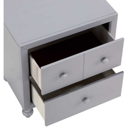 Wellsummer Grey Wooden 2 Drawer Night Stand 1803