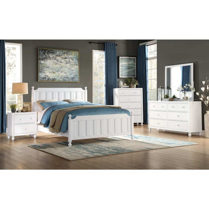 Wellsummer White Wooden 2 Drawer Night Stand 1803W