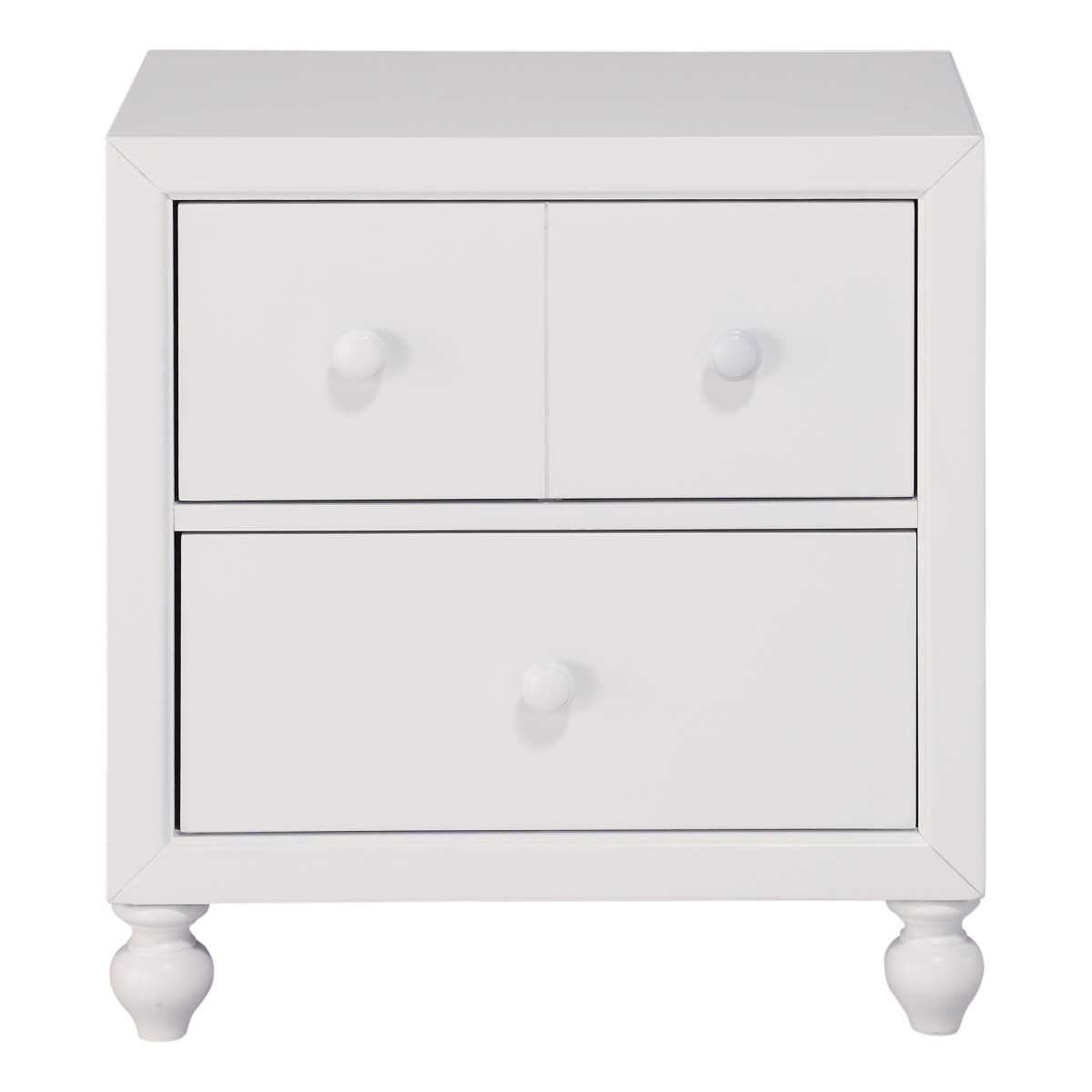 Wellsummer White Wooden 2 Drawer Night Stand 1803W