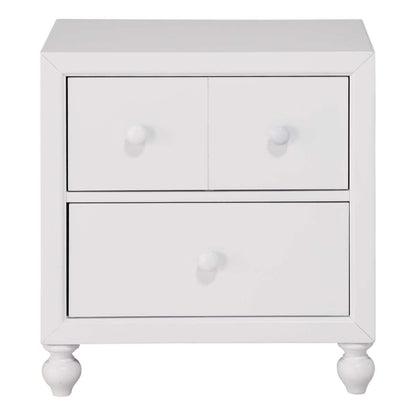 Wellsummer White Wooden 2 Drawer Night Stand 1803W