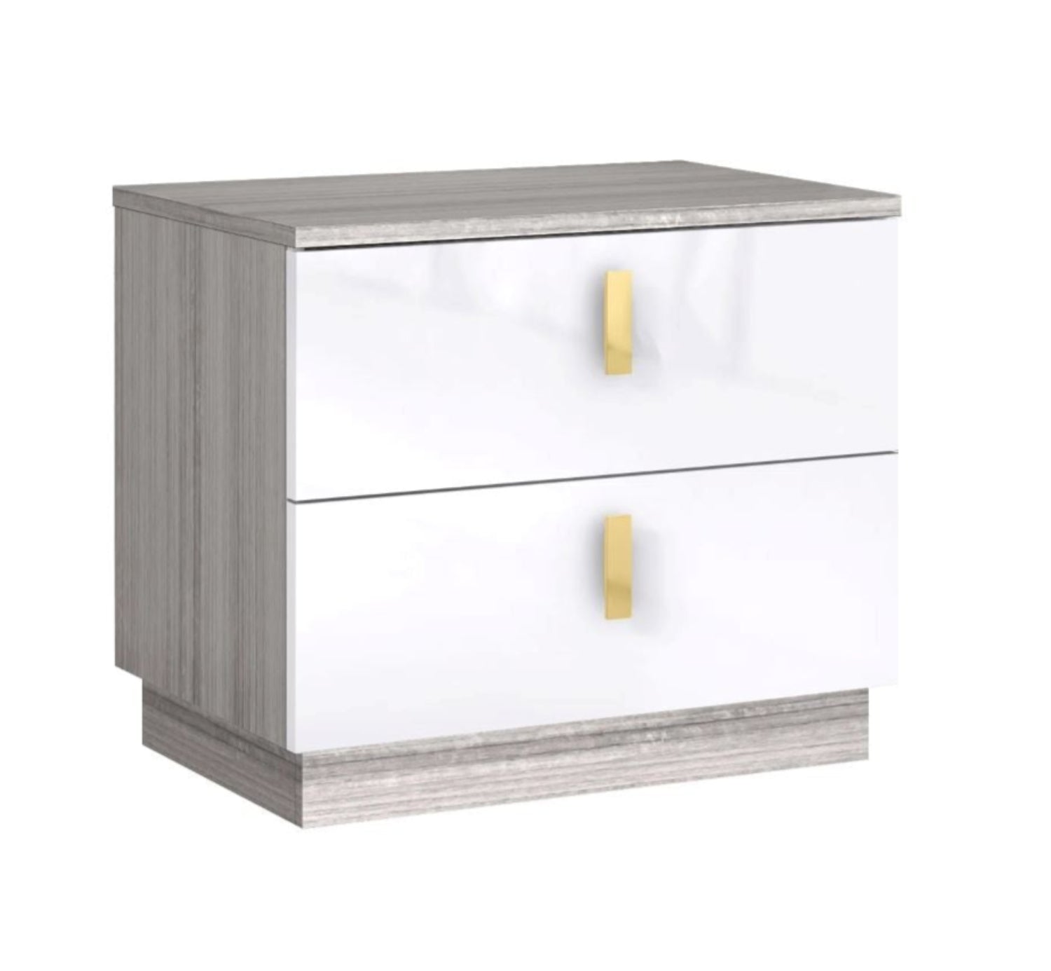 Zain Grey Angly Lacquer 2 Drawer Night Stand 1891