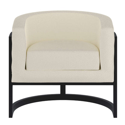 Zhuri Accent Chair in Ivory Boucle and Black 403-120IV