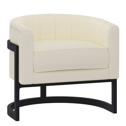 Zhuri Accent Chair in Ivory Boucle and Black 403-120IV